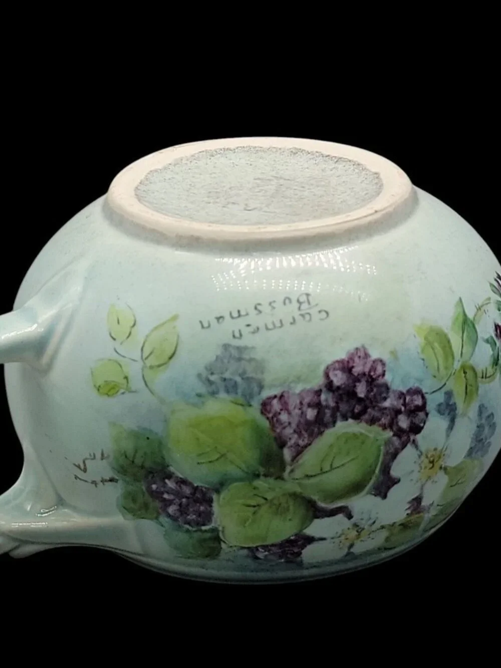 Vtg Lu-Ray Pastels Windsor Blue Gravy Boat Hand-Painted by Carmen Bussman 1521